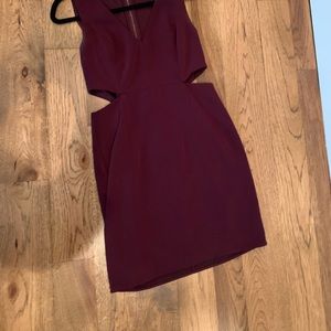 Maroon cutout dress